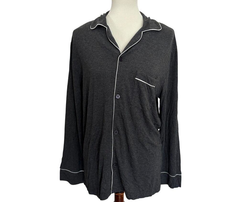 Eberjey Mens William TENCEL Modal Long Sleeve Pajama Top - Medium